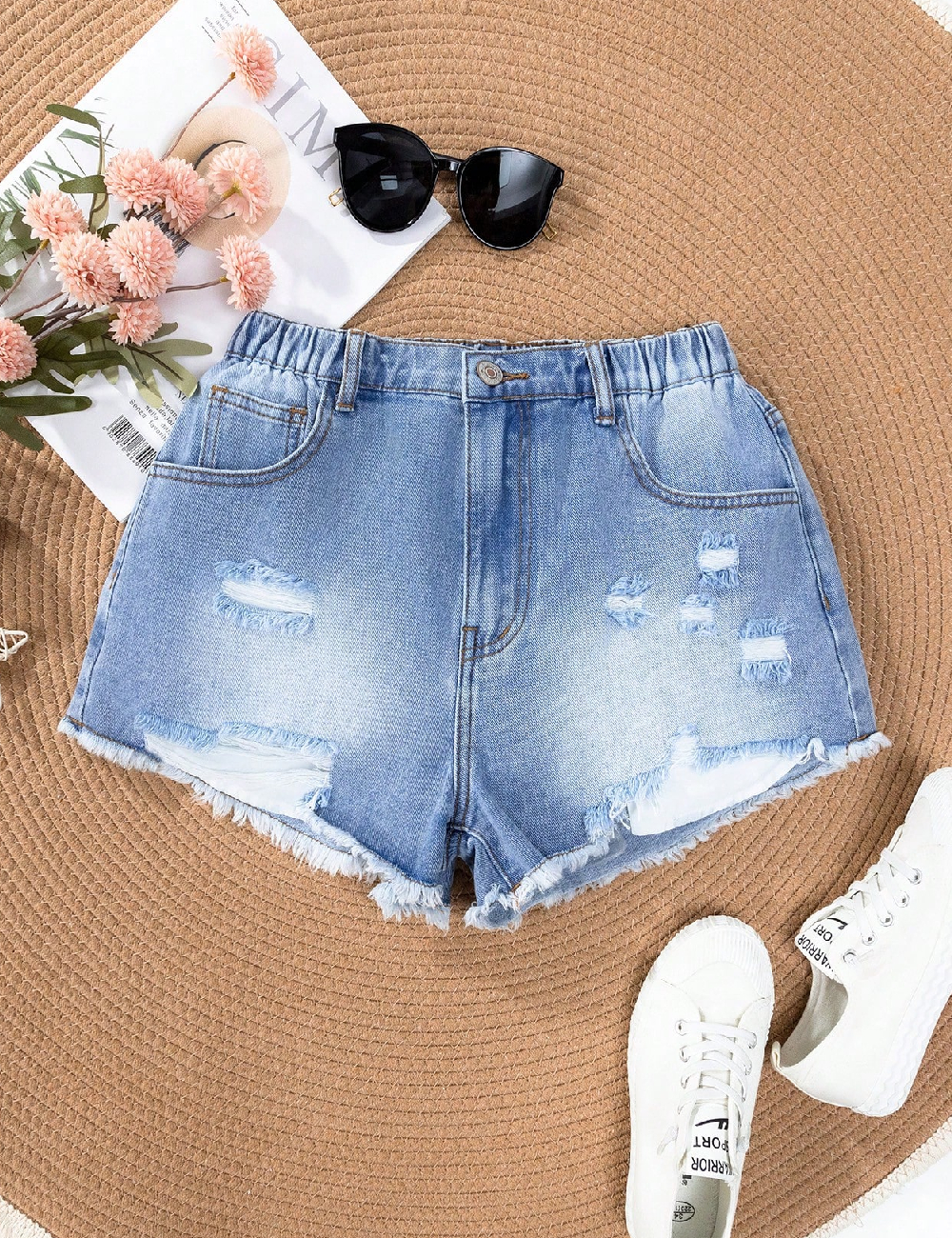 Pantaloni scurti Shein Kids, albastru