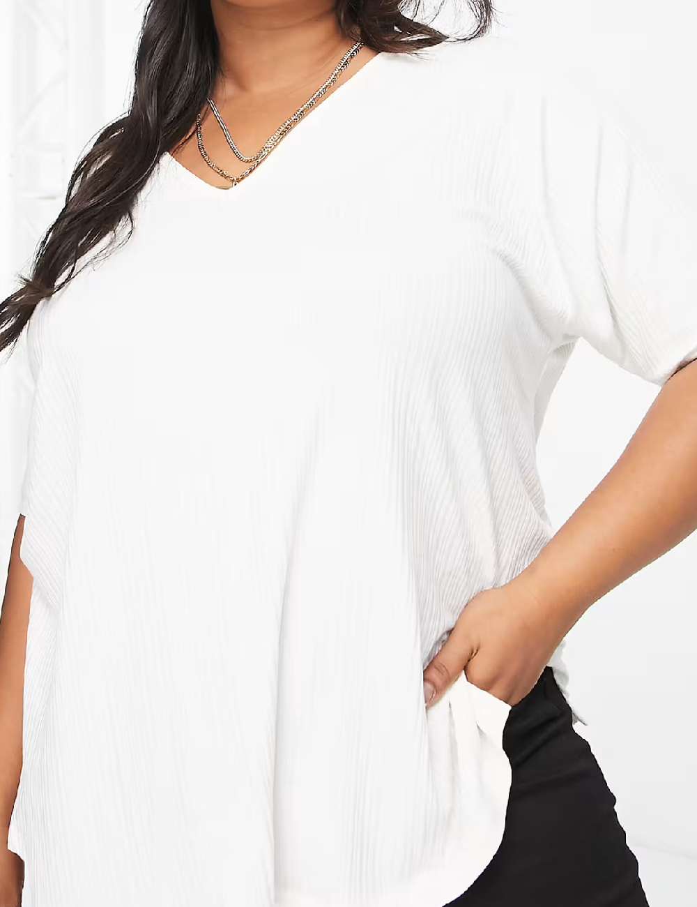 Tricou Oversize ASOS Curve, alb - 1 | YEO