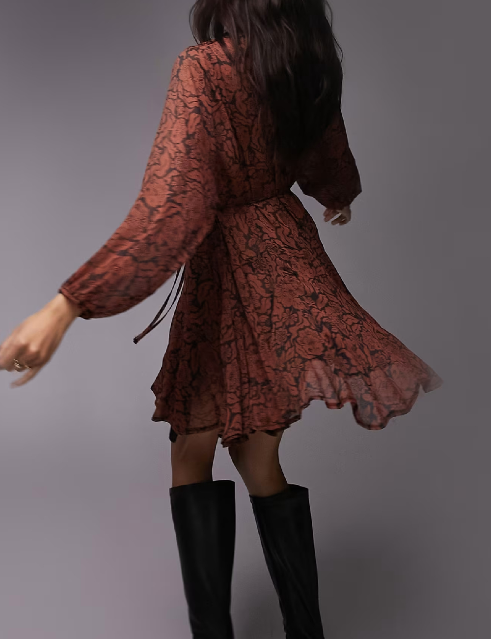 Rochie scurta Top Shop, maro - 1 | YEO