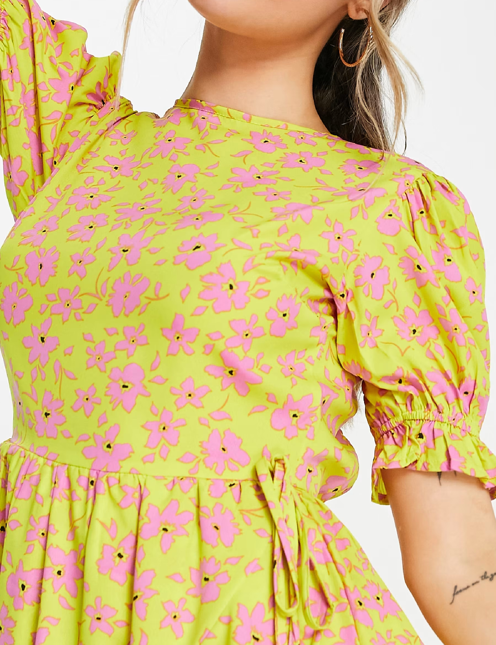 Rochie scurta Influence, galben - 1 | YEO