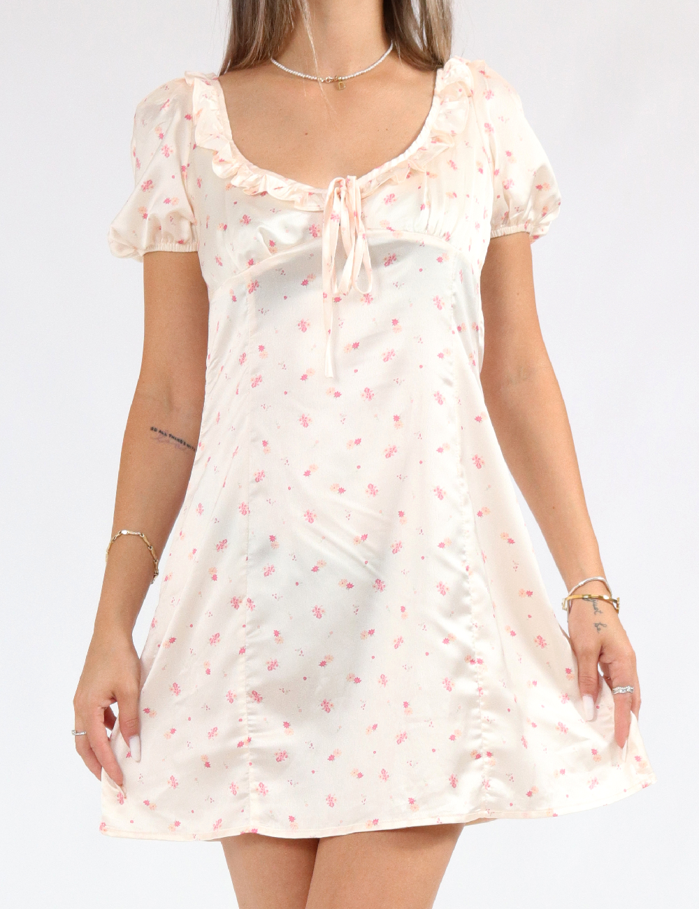 Rochie scurta Glamorous, crem