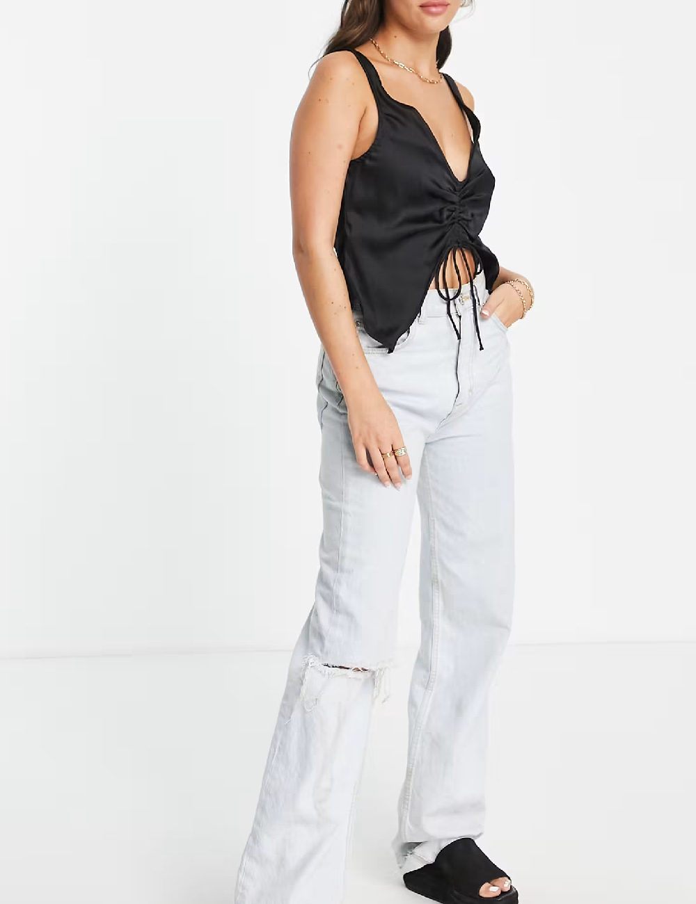 Top Stradivarius, negru - 1 | YEO