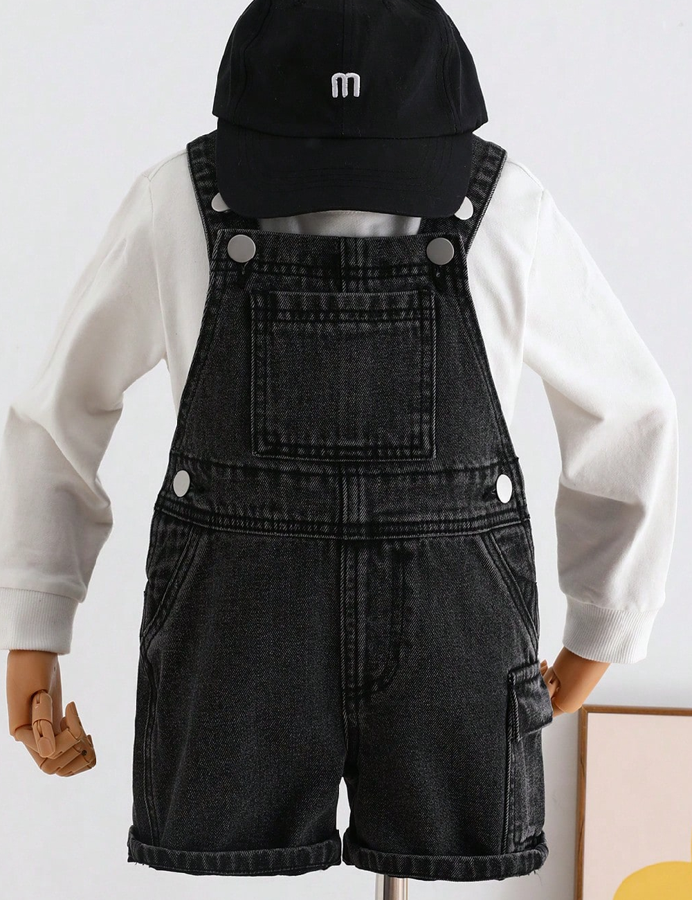 Salopeta Shein Kids, negru