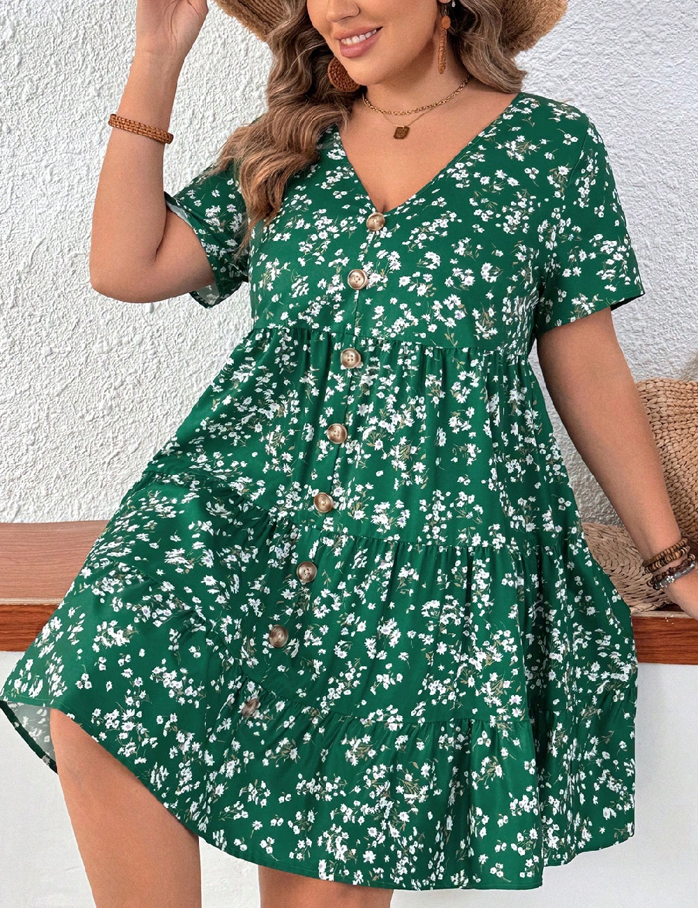 Rochie scurta SHEIN CURVE, verde