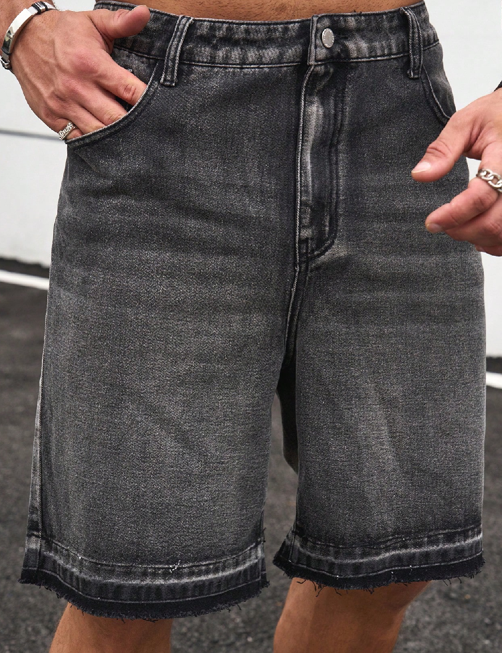 Pantaloni scurti SHEIN Plus Size Men, gri