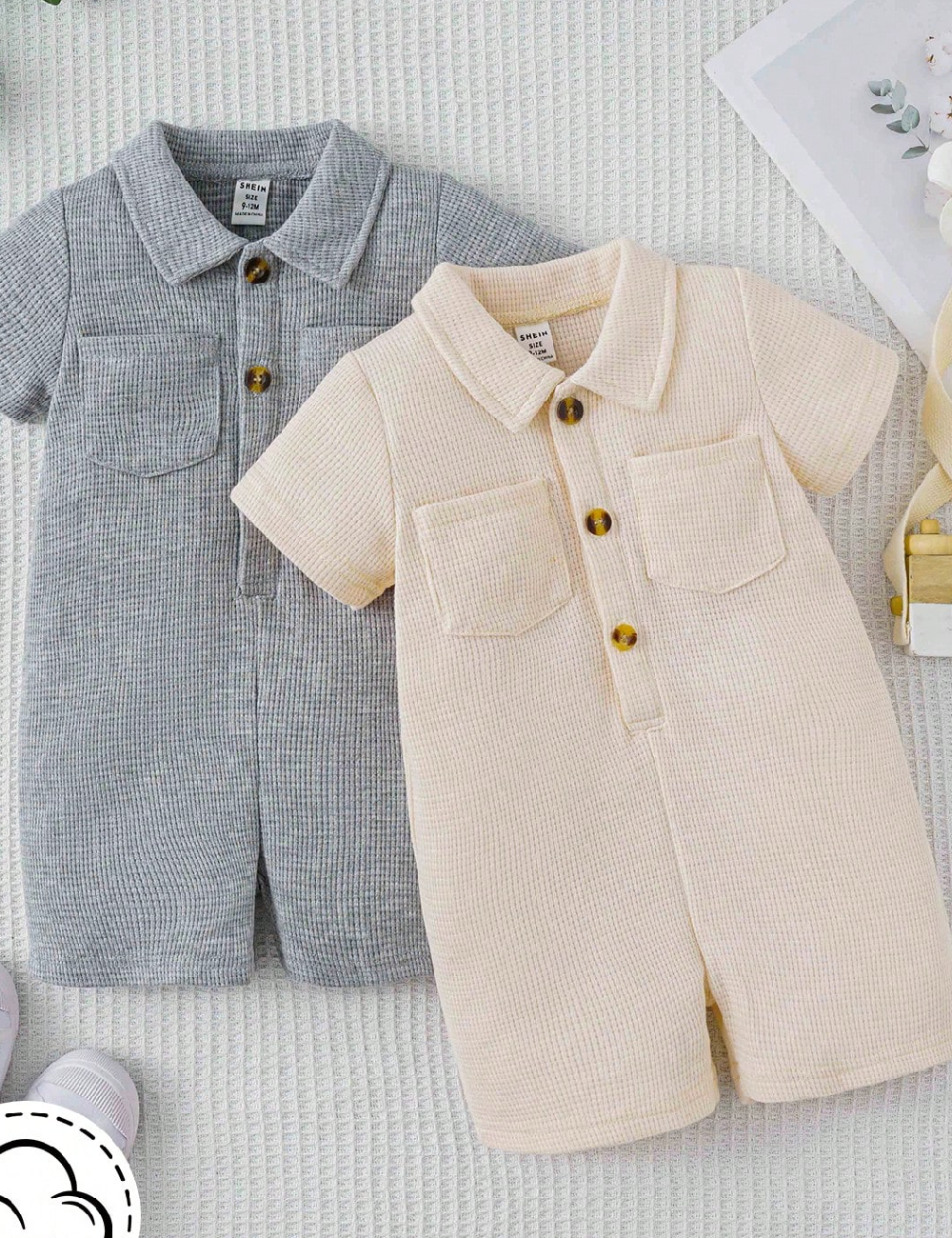 Set salopete 2 bucati Shein Kids, mix culori