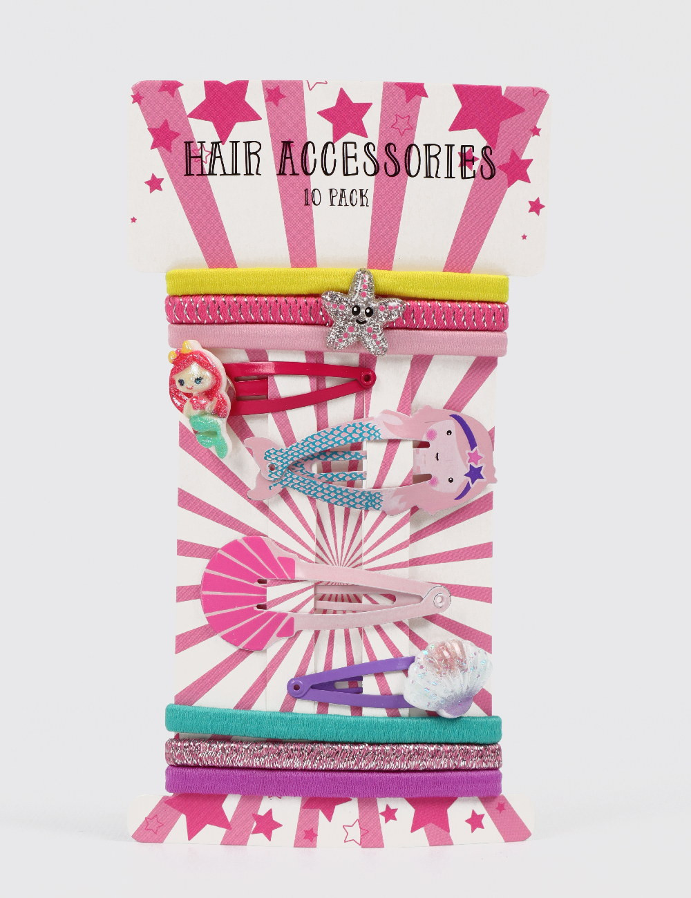 Set clame de par 10 bucati Little Concepts, roz