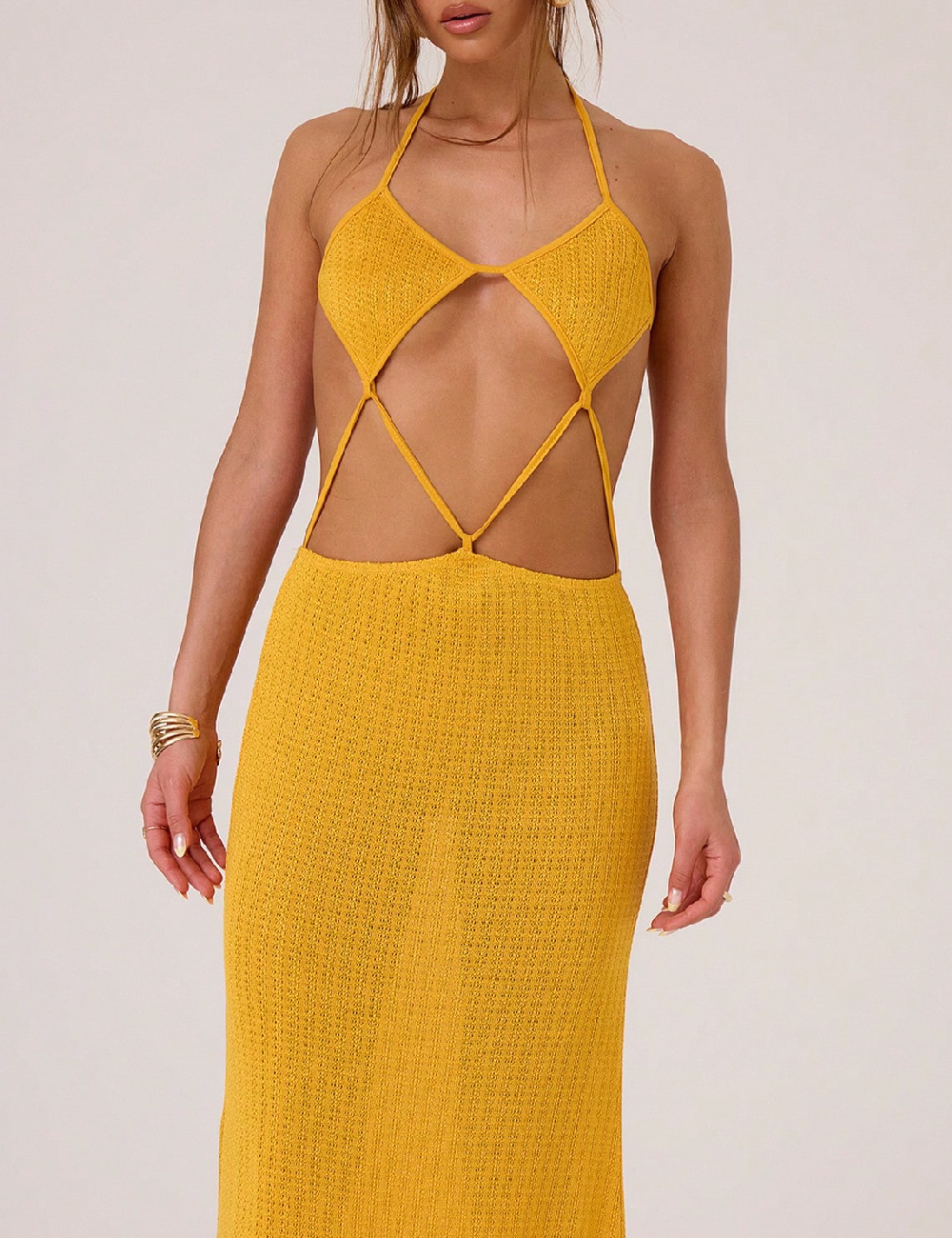 Rochie lunga Musera, galben - 1 | YEO