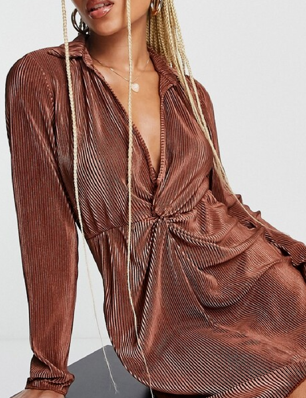Rochie scurta NAANAA, maro - 1 | YEO