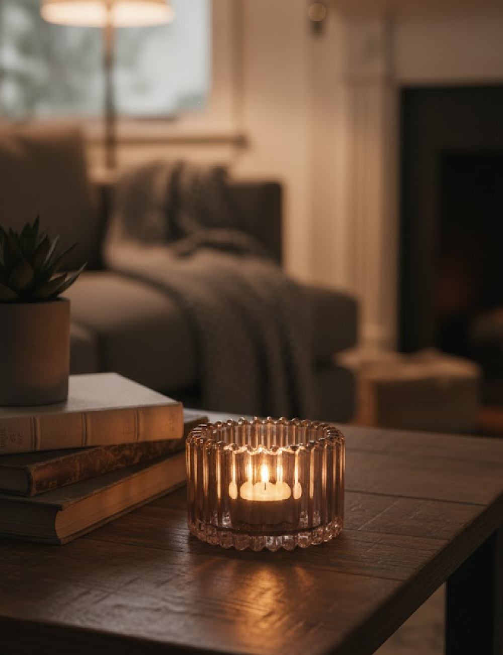 Suport lumanare Home Accents, gri