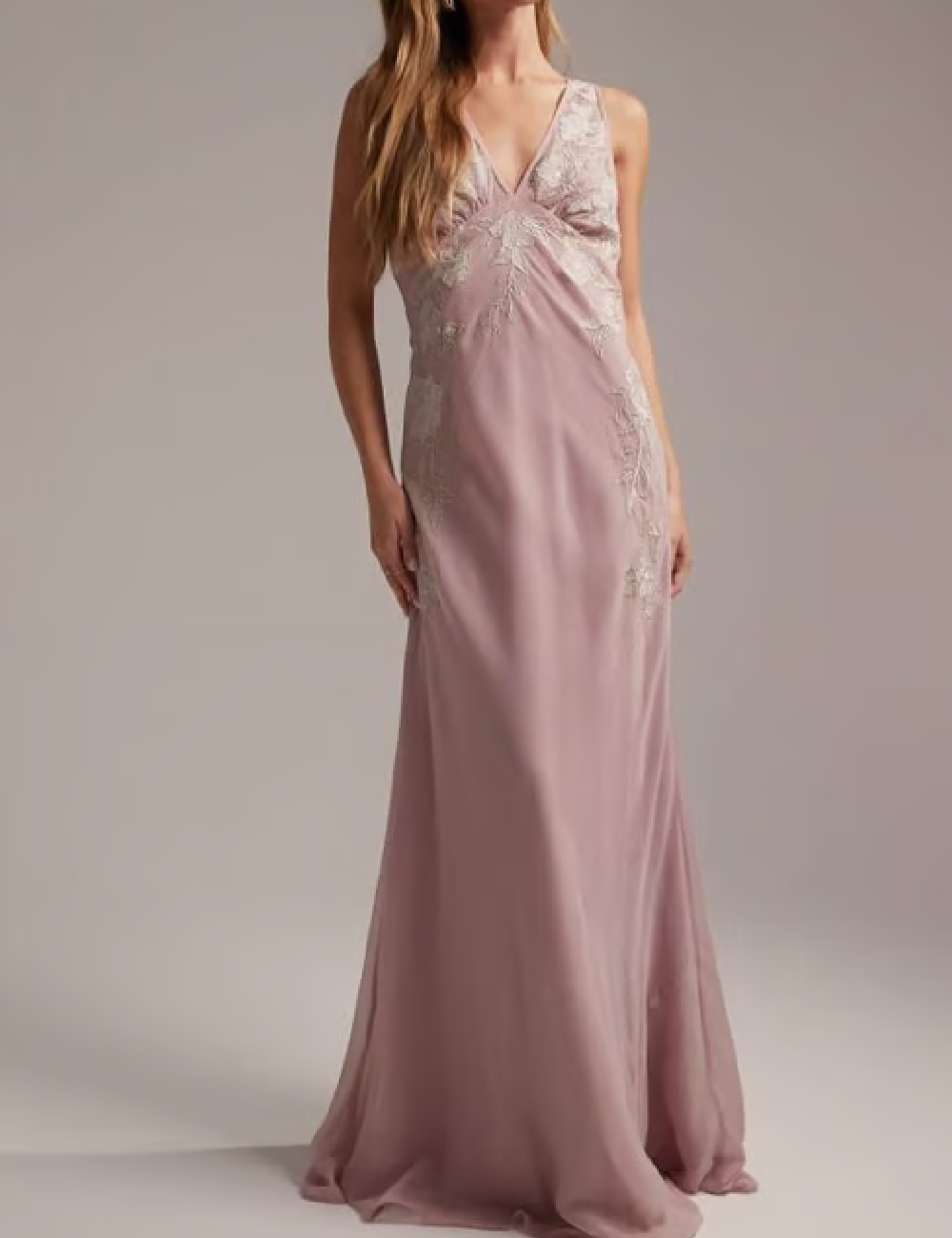 Rochie lunga ASOS, roz pudra