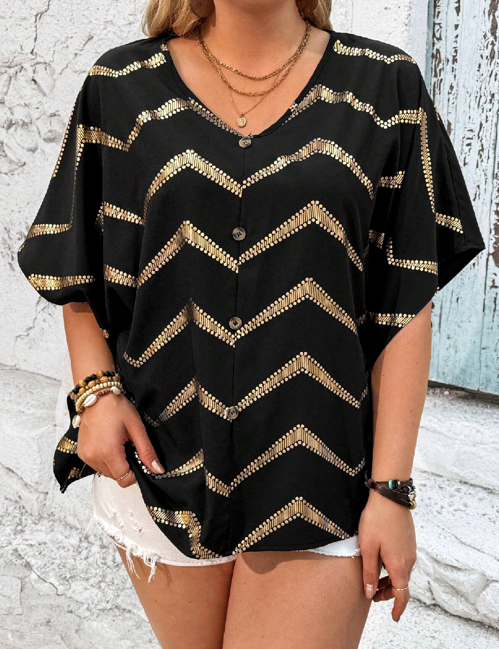 Camasa SHEIN CURVE, negru - 1 | YEO