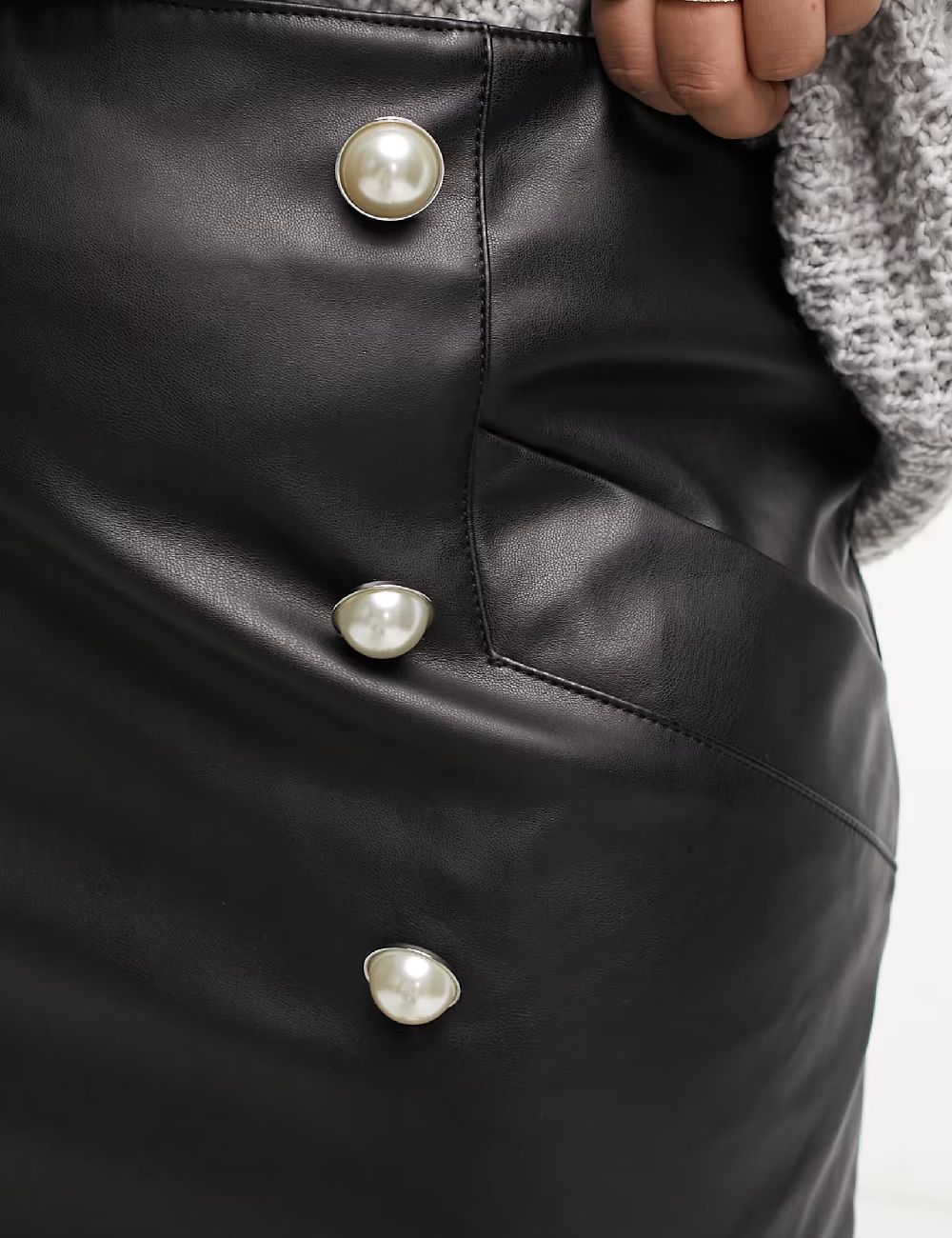 Fusta ASOS Curve, negru - 1 | YEO