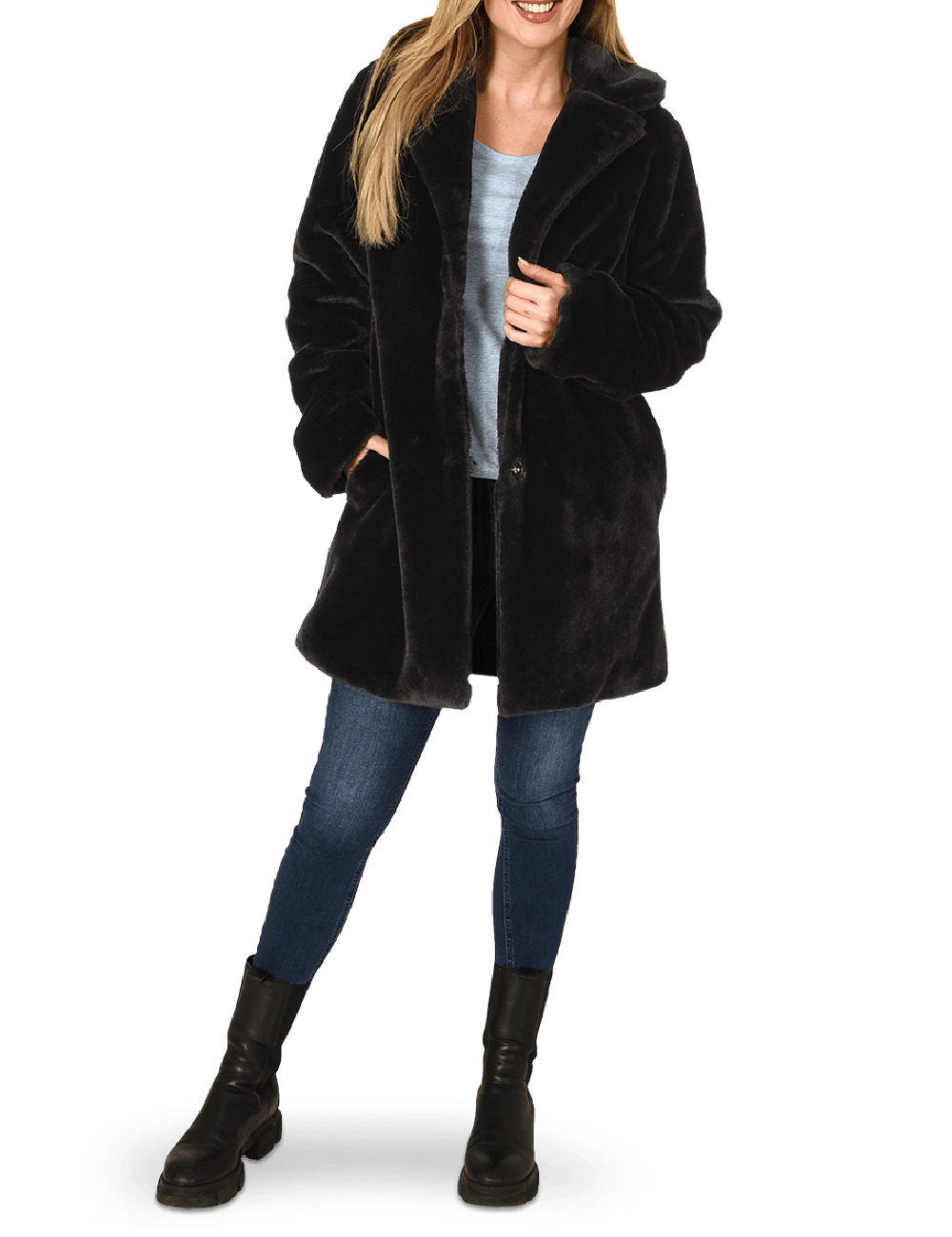 Palton ACTION, negru