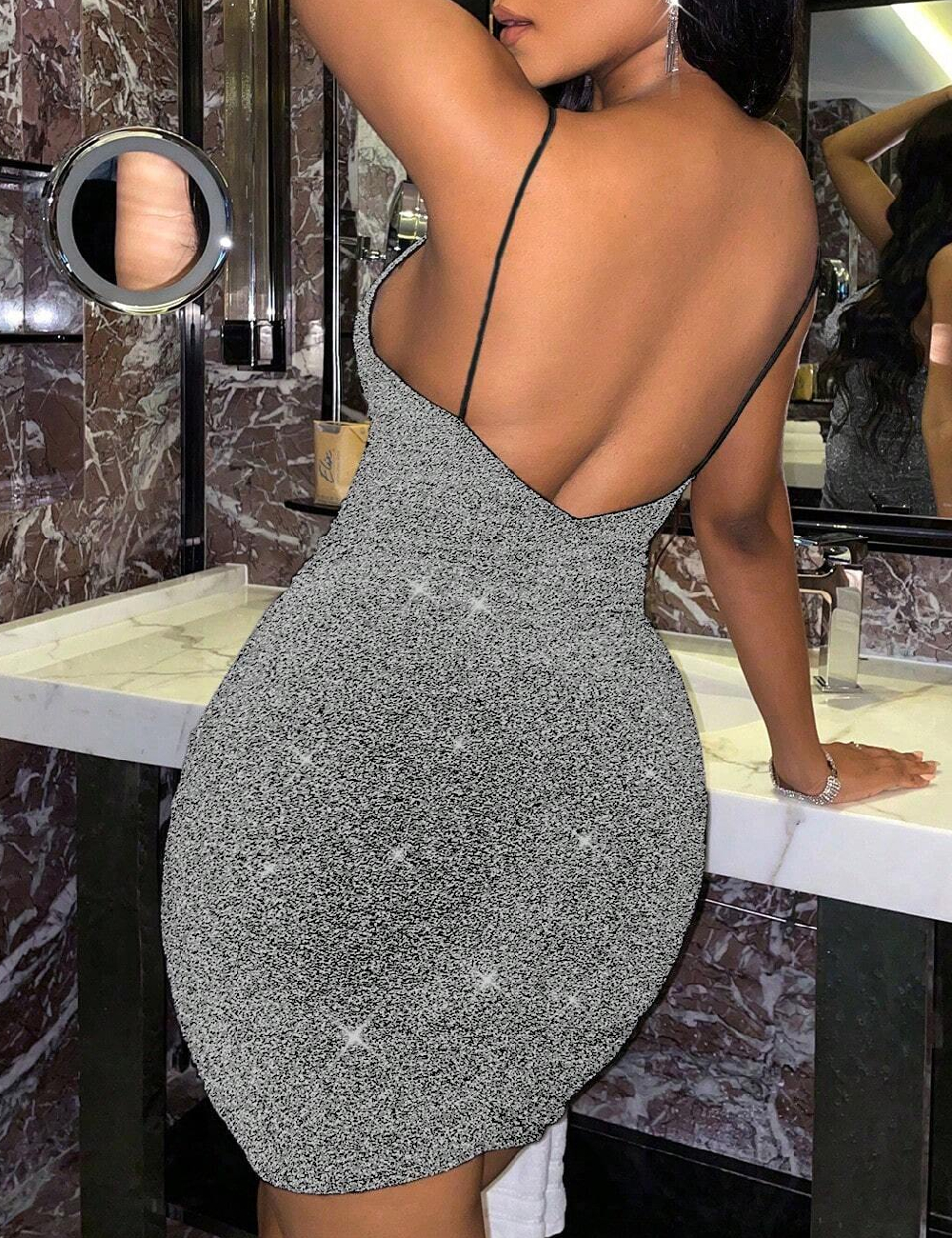 Rochie scurta SHEIN, gri - 1 | YEO