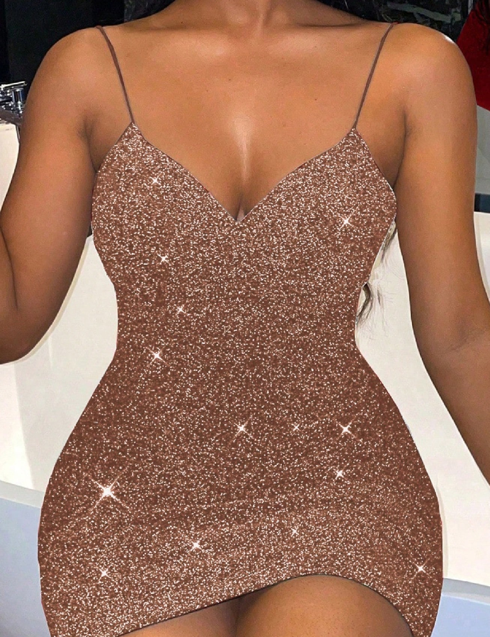 Rochie scurta SHEIN, maro