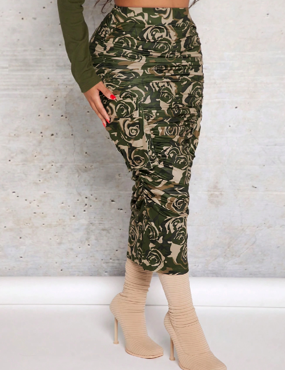Fusta SHEIN, verde - 1 | YEO