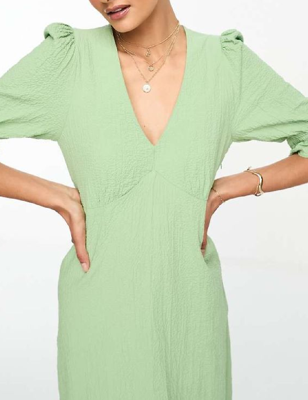 Rochie lunga Nobody s child, verde - 1 | YEO