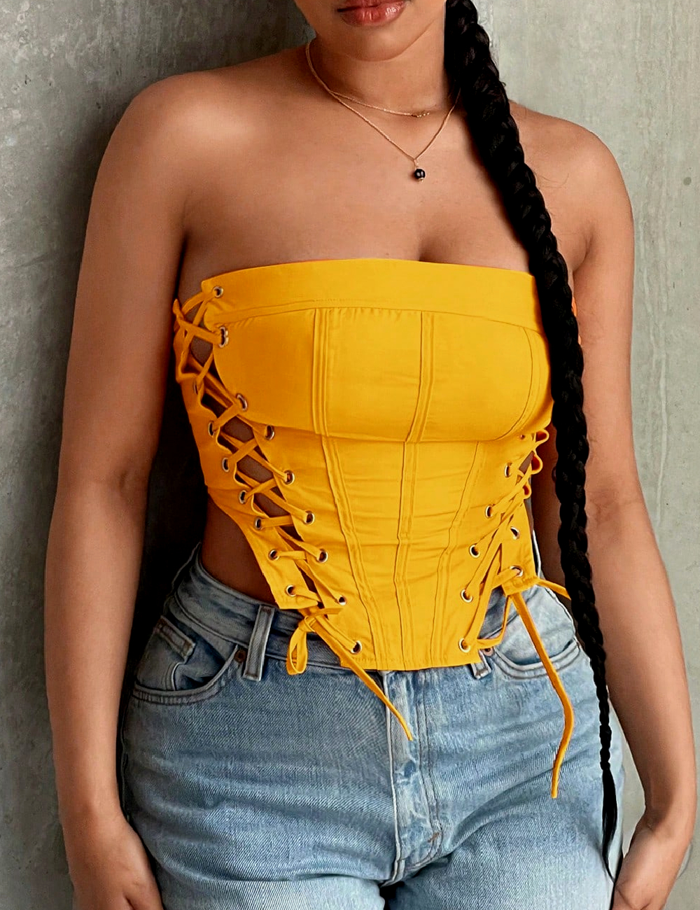 Top SHEIN, portocaliu