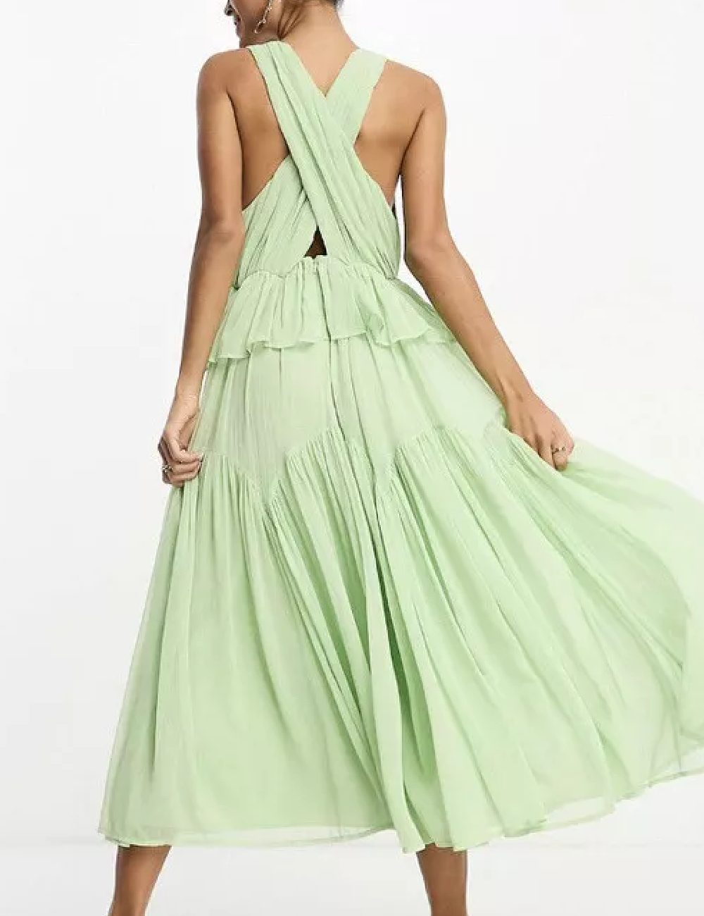 Rochie medie ASOS, verde - 1 | YEO