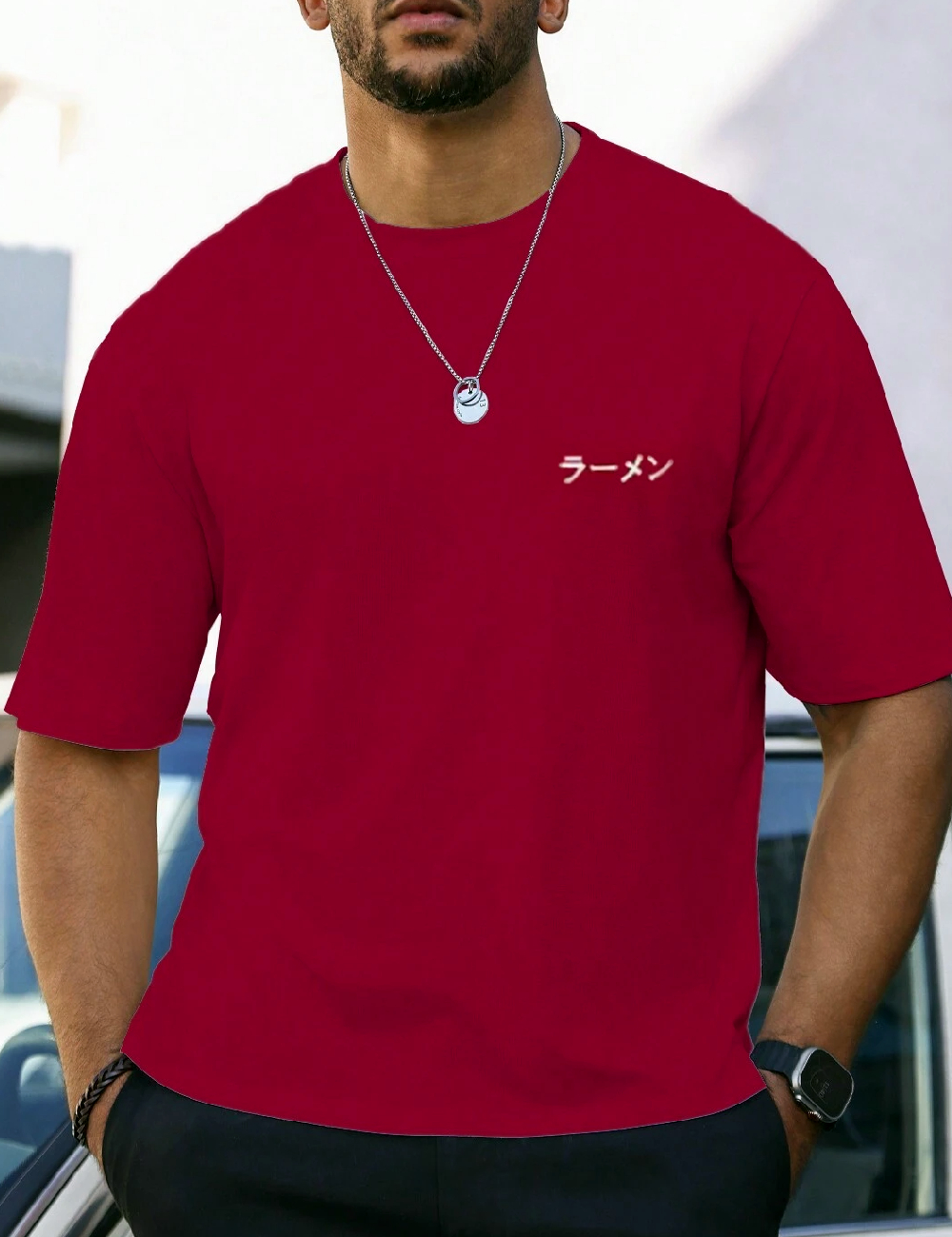 Tricou SHEIN Plus Size Men, rosu