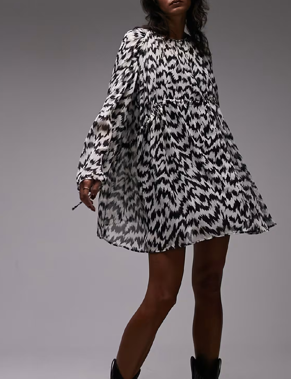Rochie scurta Top Shop, alb/negru
