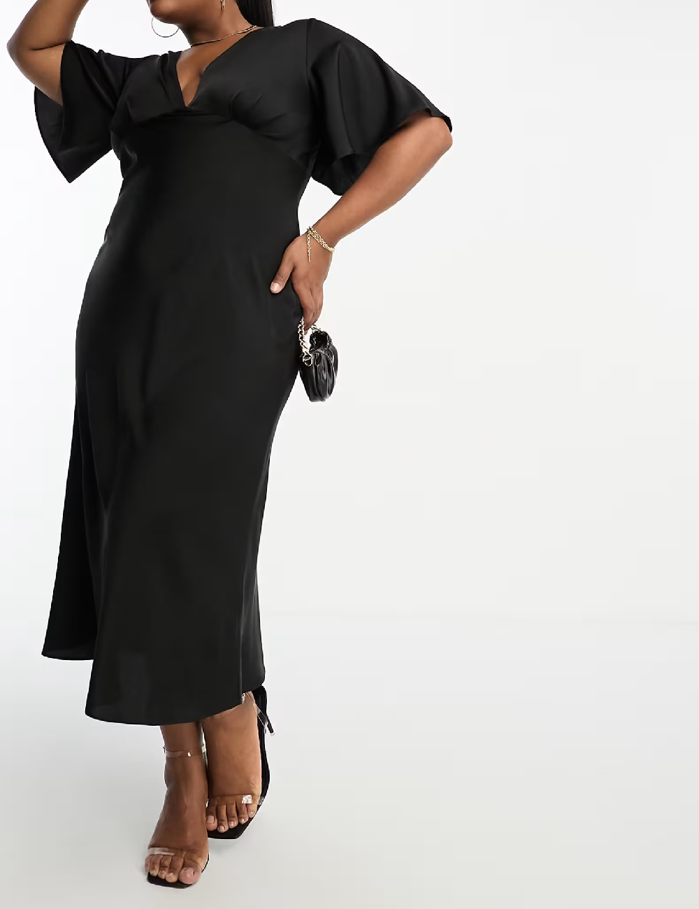 Rochie lunga ASOS Curve, negru - 1 | YEO