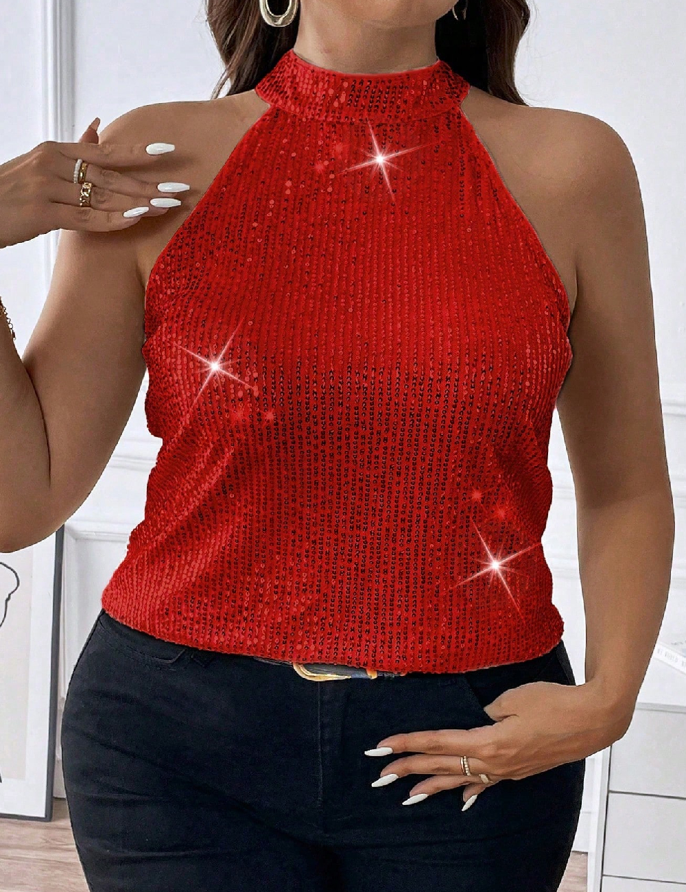 Bluza SHEIN CURVE, rosu