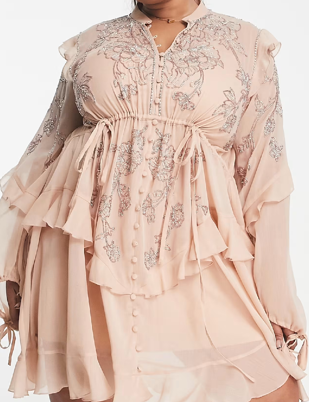 Rochie scurta ASOS Curve, nude - 1 | YEO