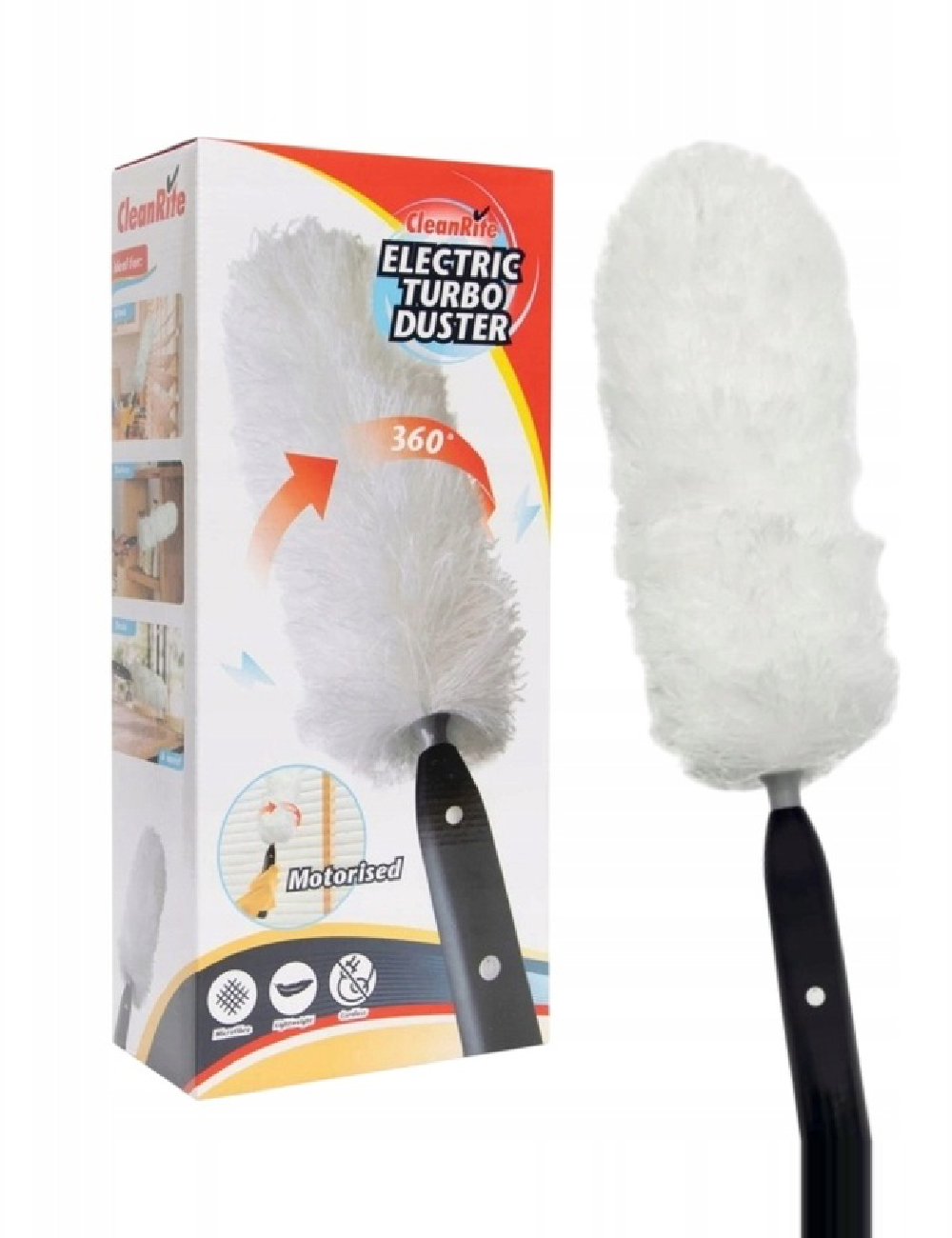 Pamatuf de praf electric CleanRite, alb