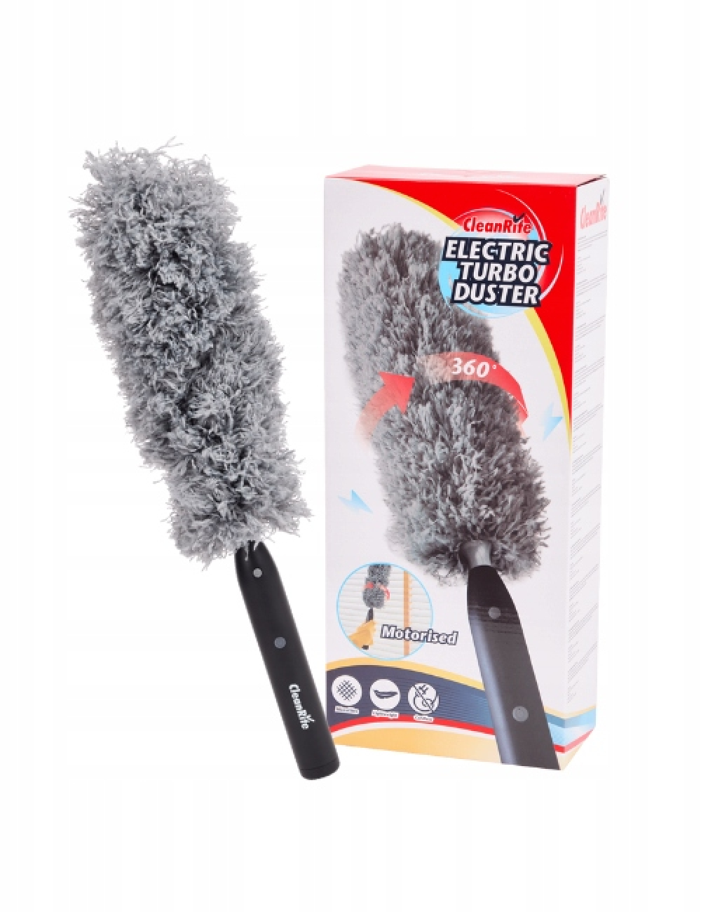 Pamatuf de praf electric CleanRite, gri