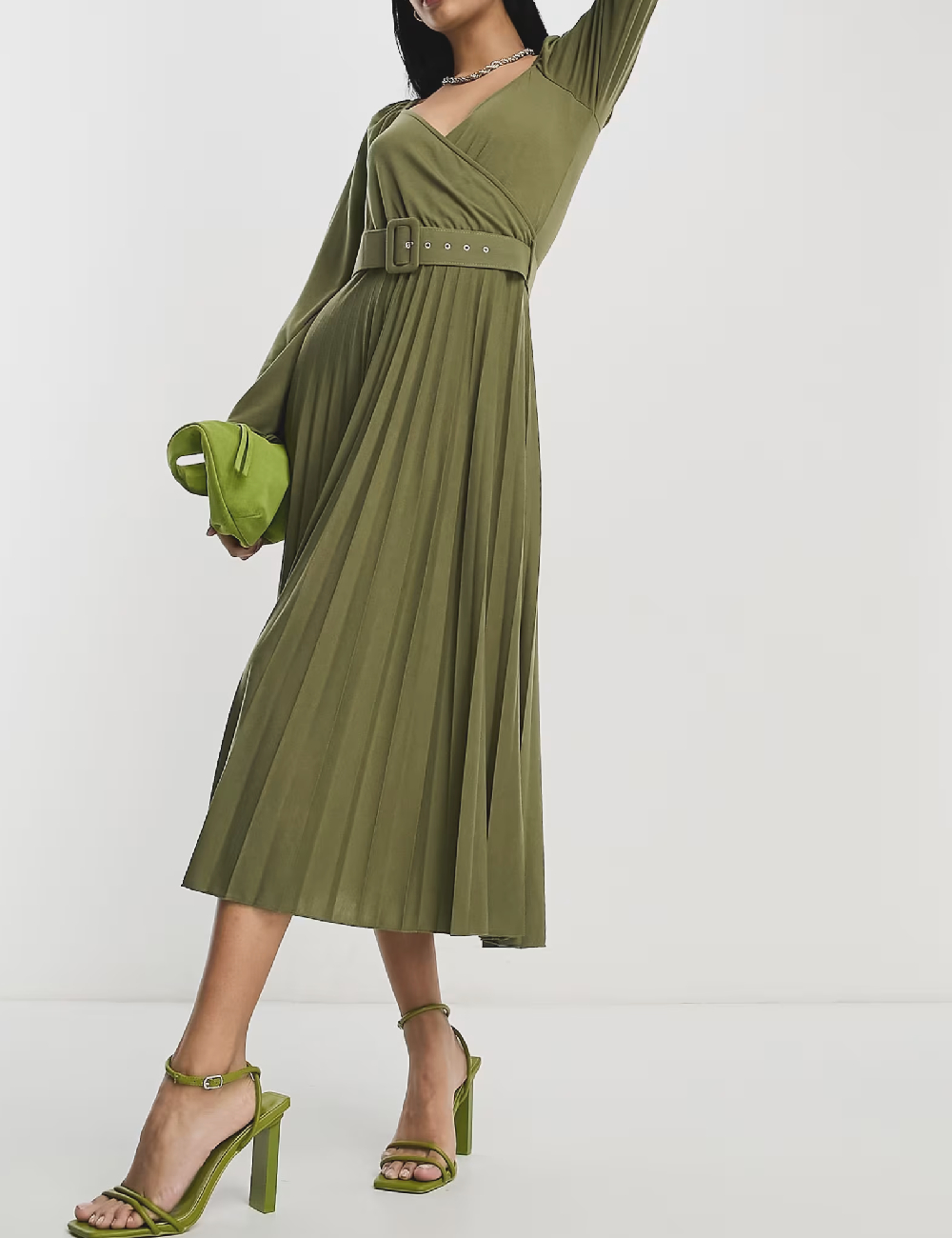 Rochie medie ASOS, kaki - 1 | YEO