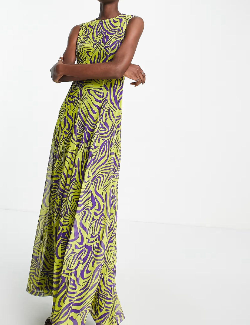 Rochie lunga Top Shop, verde/mov - 1 | YEO