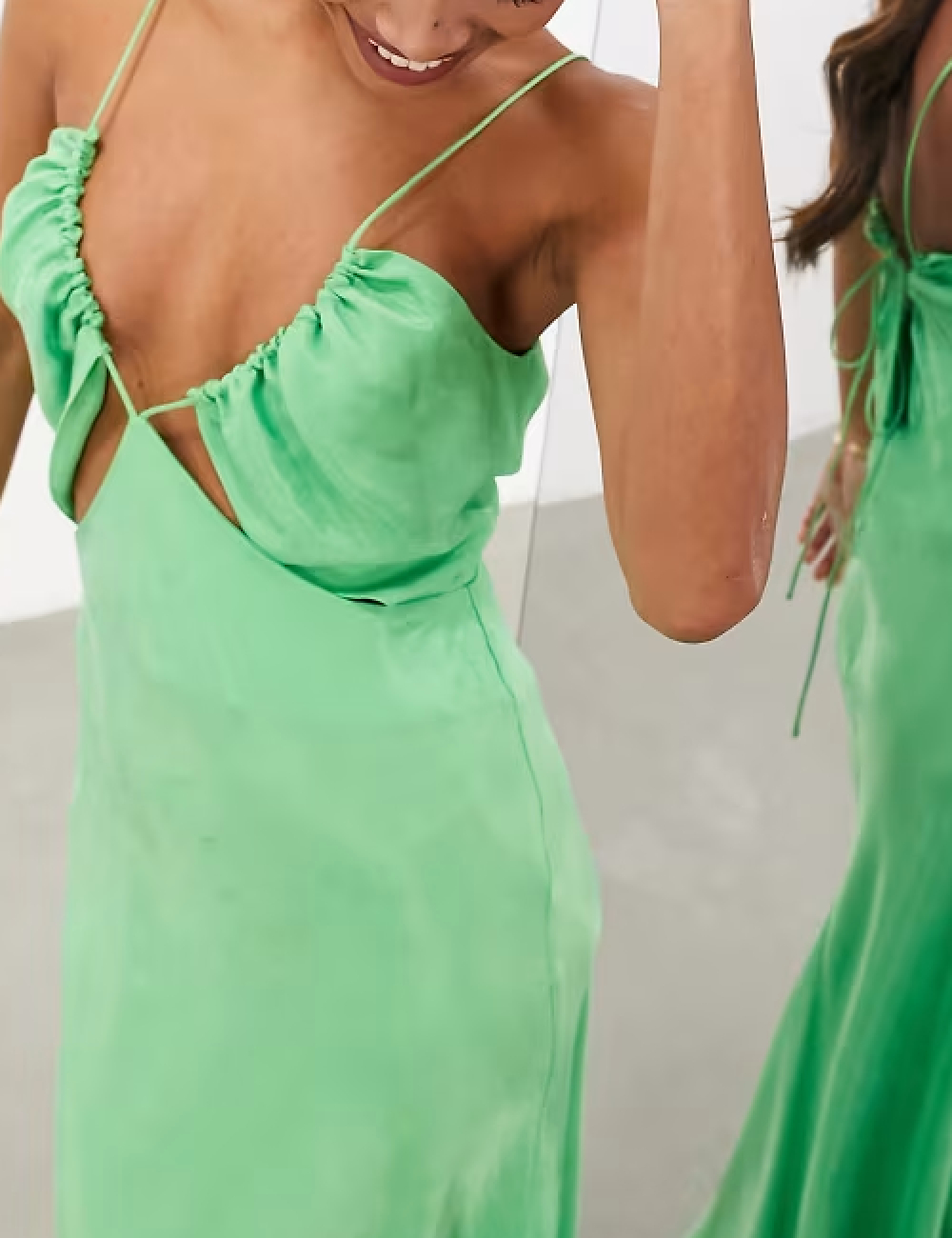 Rochie lunga ASOS, verde - 1 | YEO