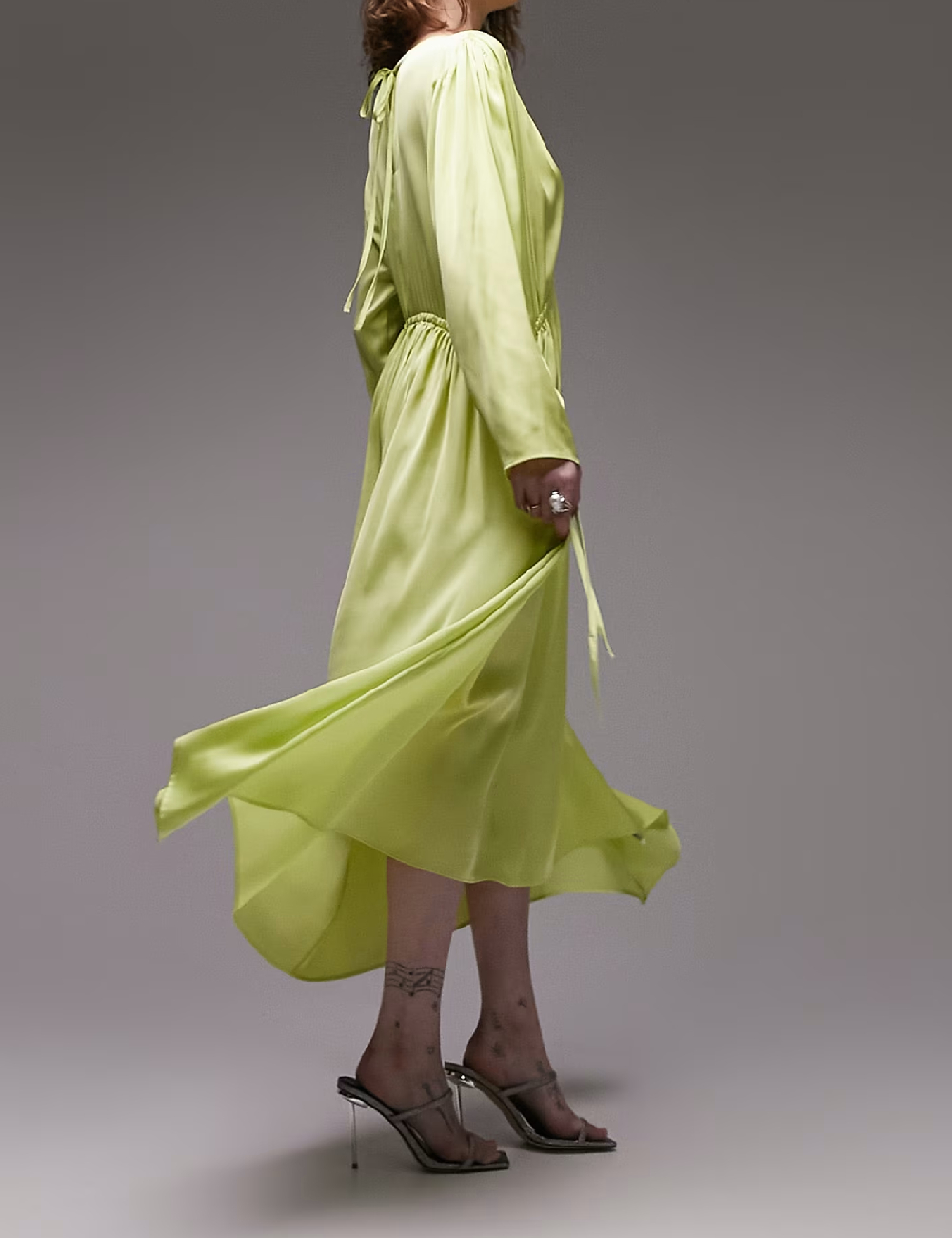 Rochie lunga Top Shop, verde - 1 | YEO
