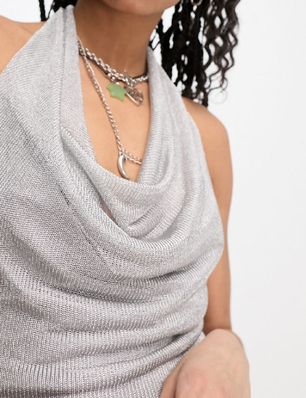 Rochie lunga extro&vert, argintiu - 1 | YEO