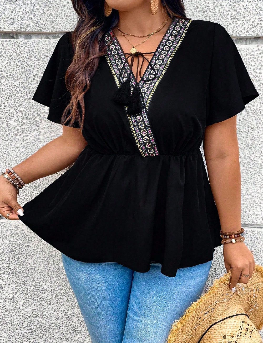 Bluza SHEIN CURVE, negru