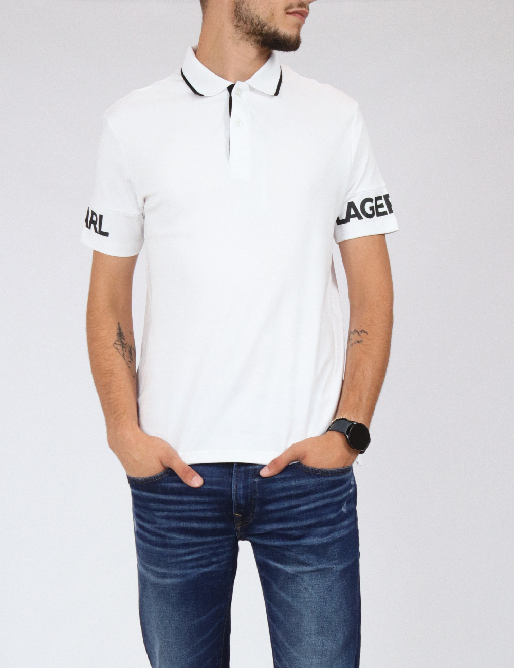 Tricou KARL LAGERFELD, alb