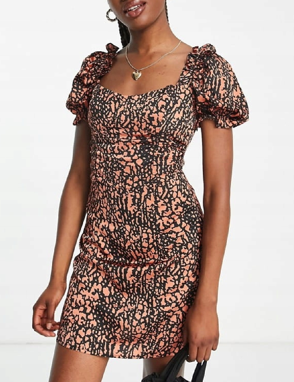Rochie scurta NAANAA, caramiziu
