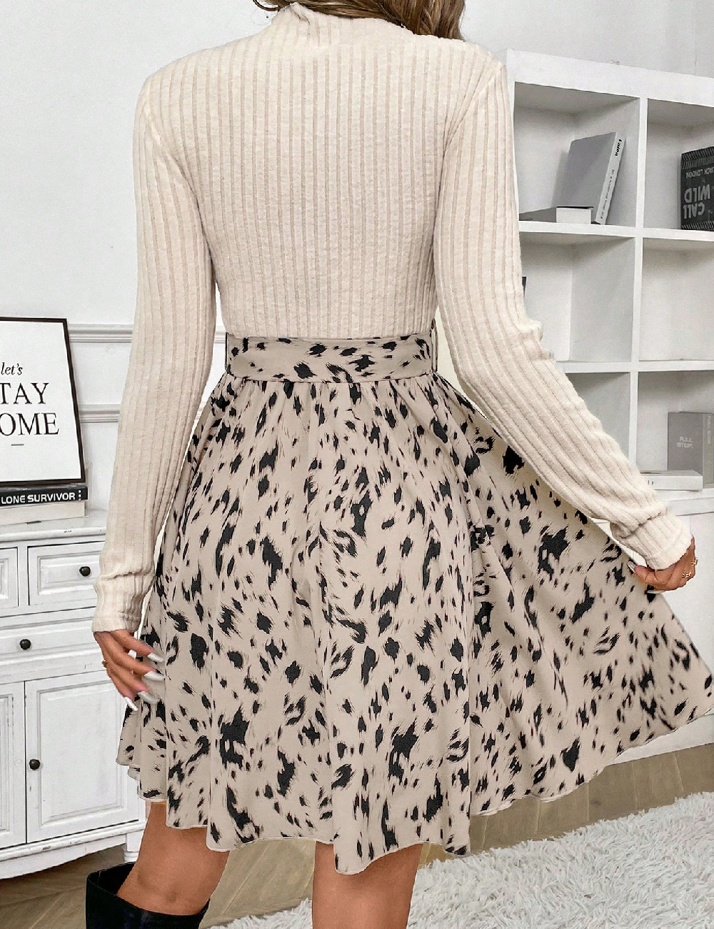 Rochie scurta SHEIN, bej - 1 | YEO