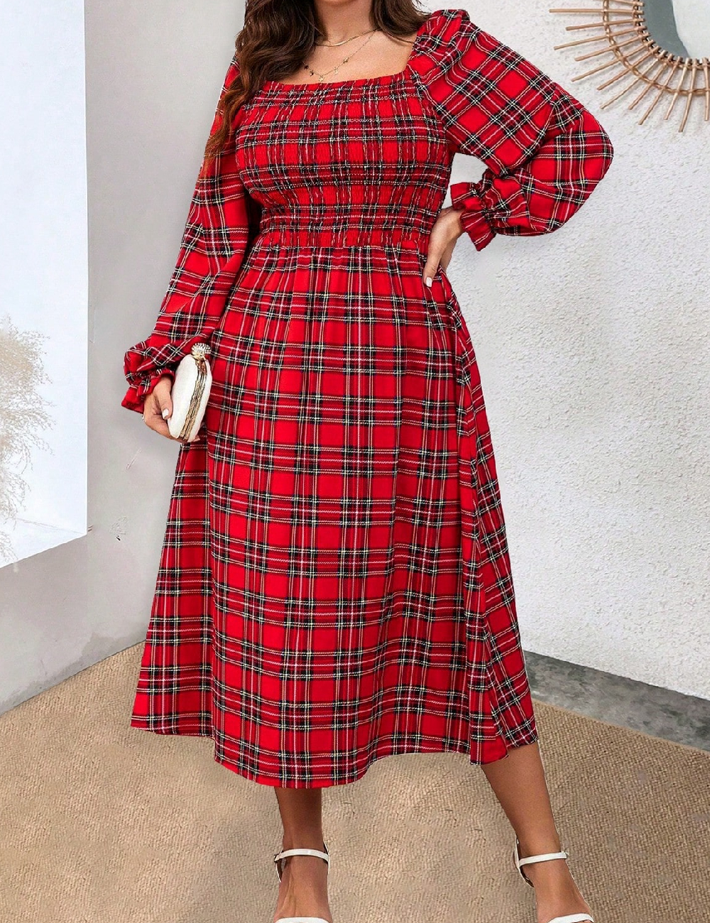 Rochie medie SHEIN CURVE, rosu