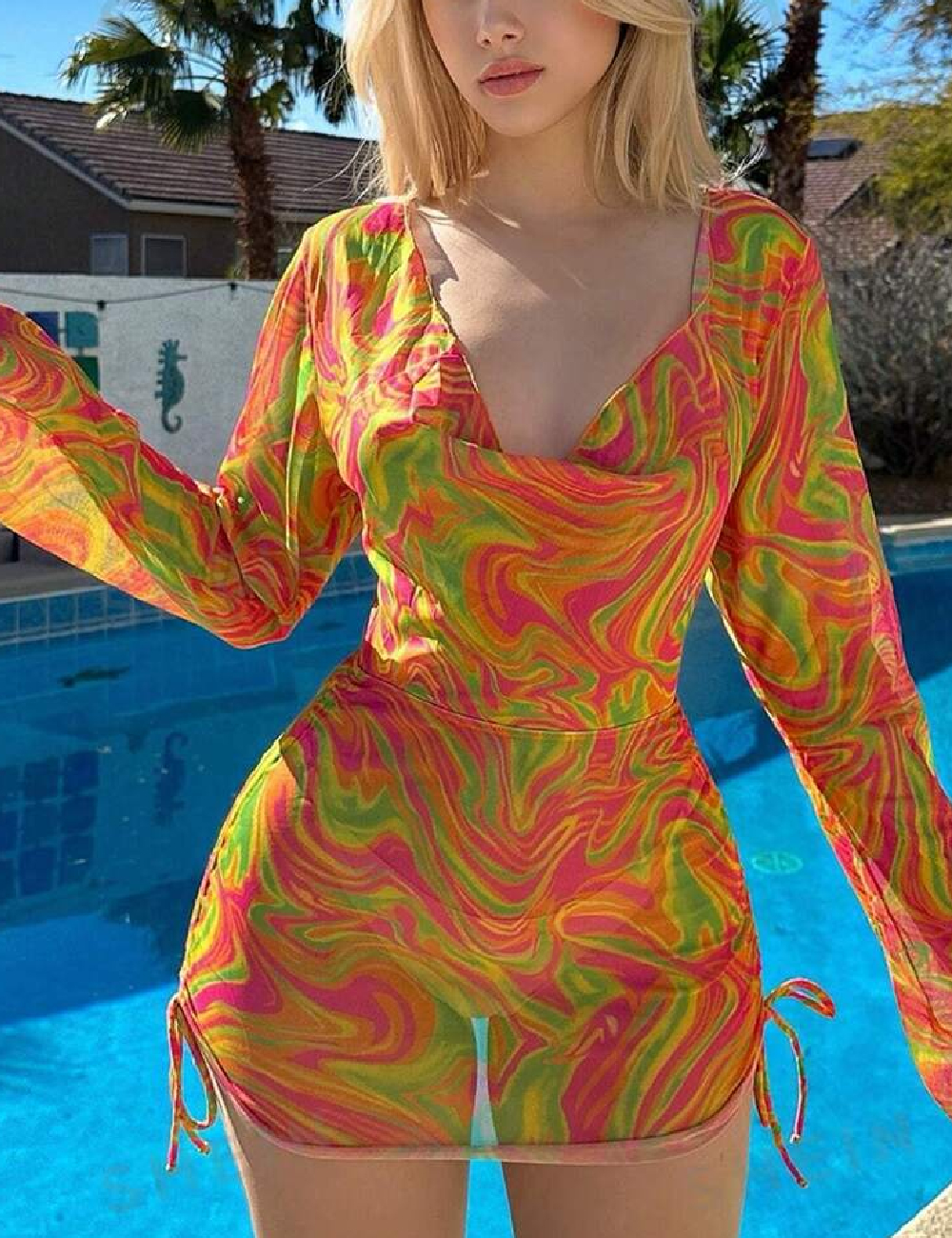 Rochie de plaja SHEIN, mix culori