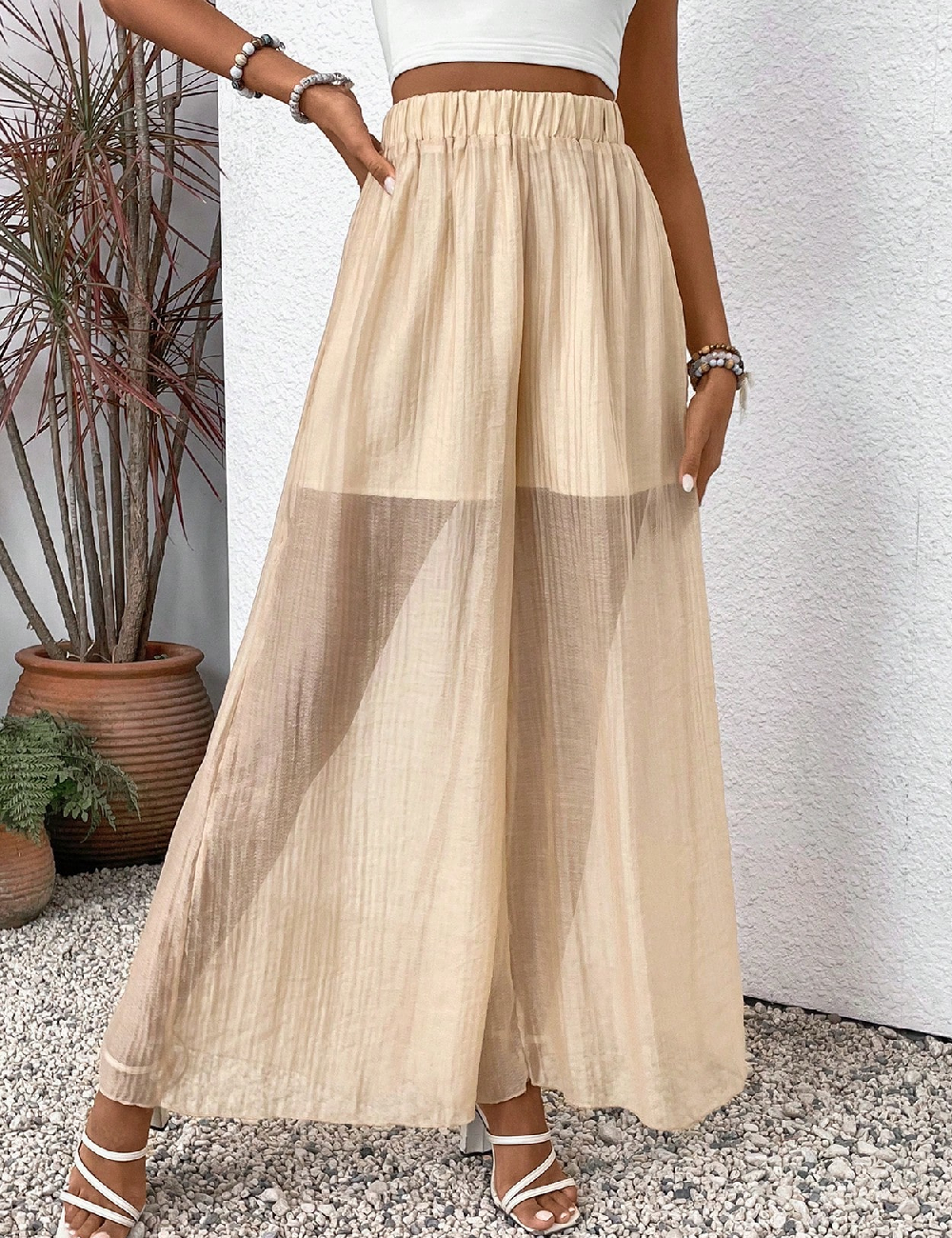 Pantaloni SHEIN, crem