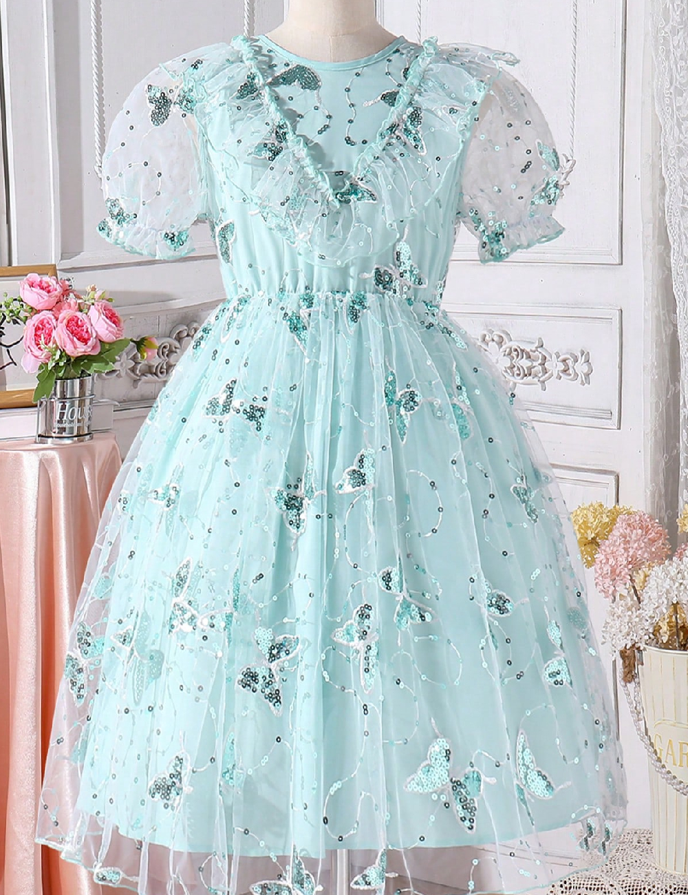 Rochii Shein Kids, bleu