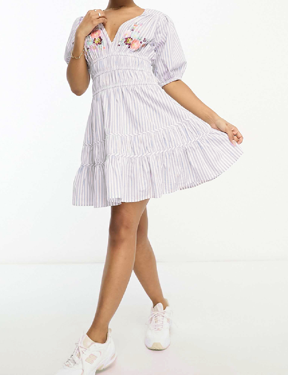 Rochie scurta ASOS, alb/mov