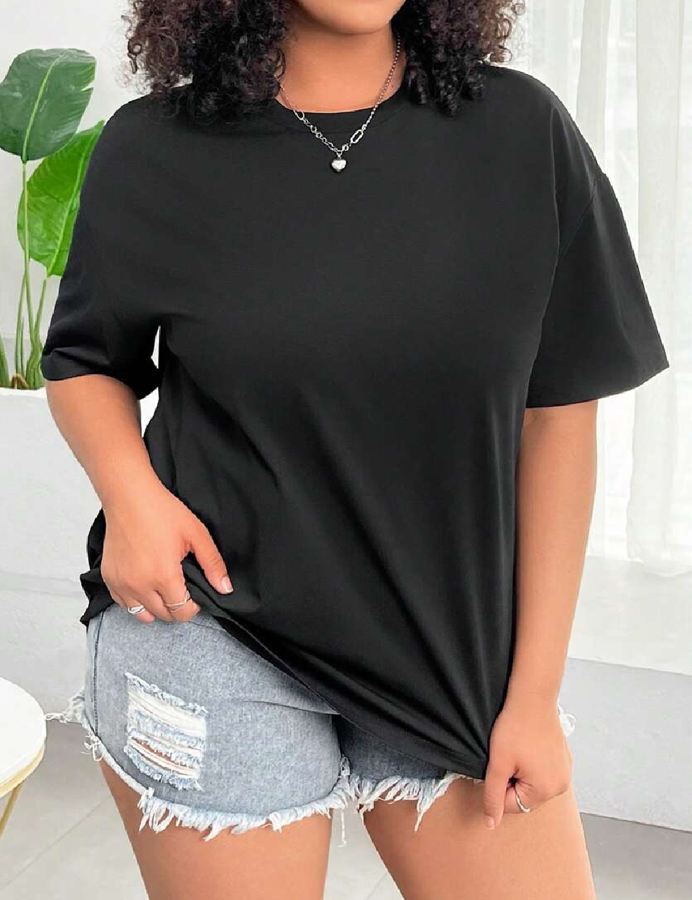 Tricou SHEIN CURVE, negru - 1 | YEO