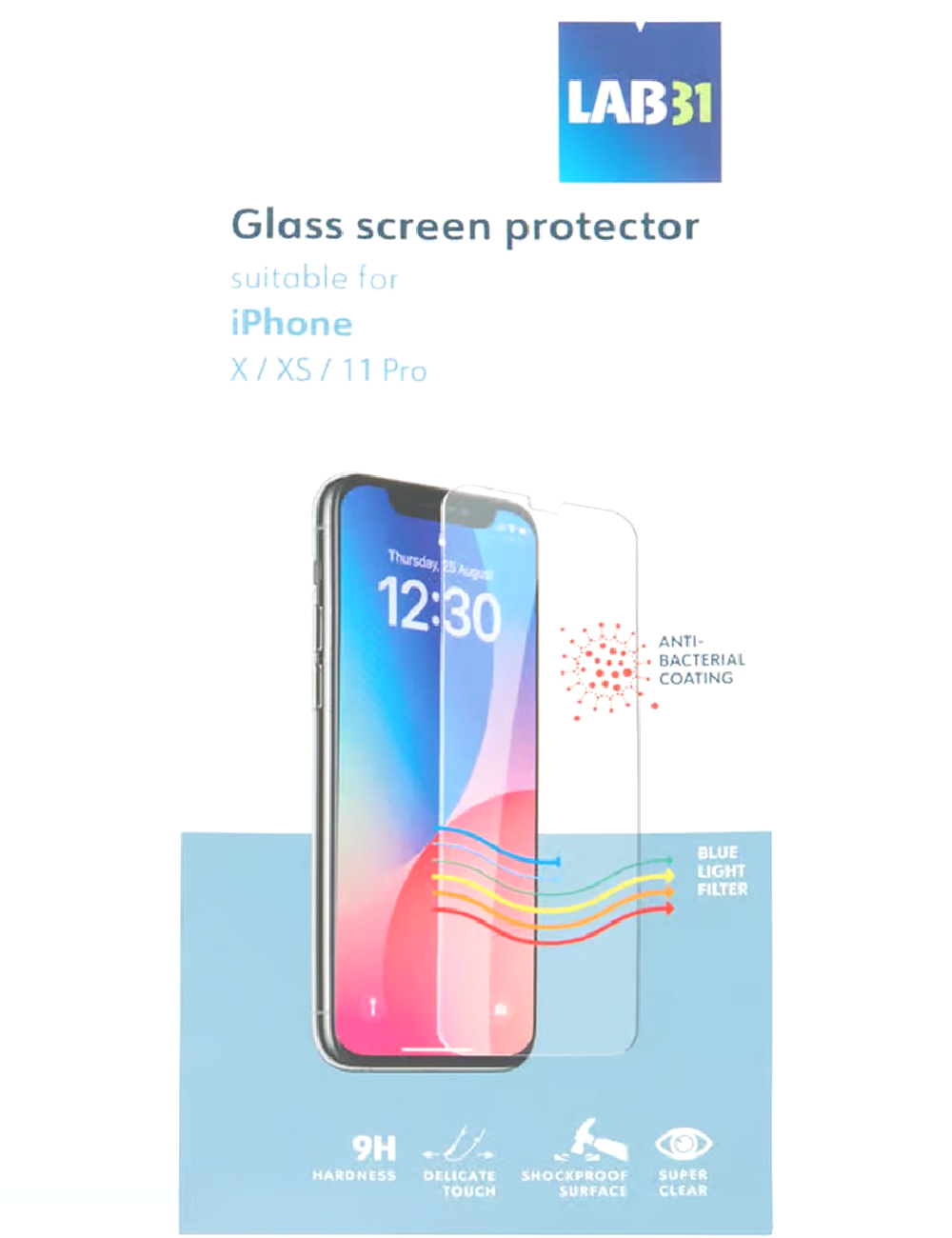 Folie sticla iPhone X/XS/ 11 Pro LAB 31, transparent