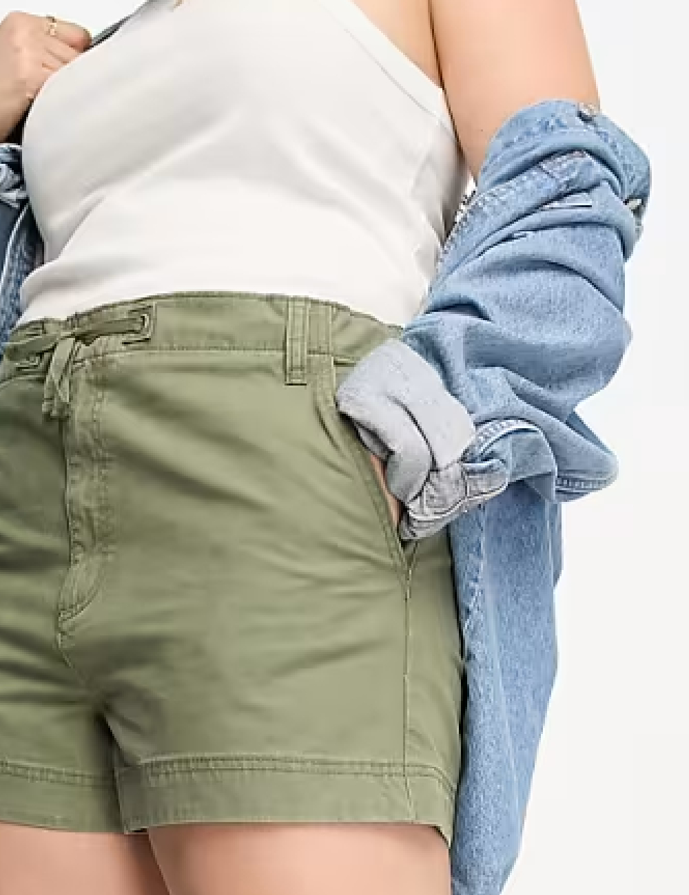 Pantaloni scurti ASOS Curve, verde - 1 | YEO