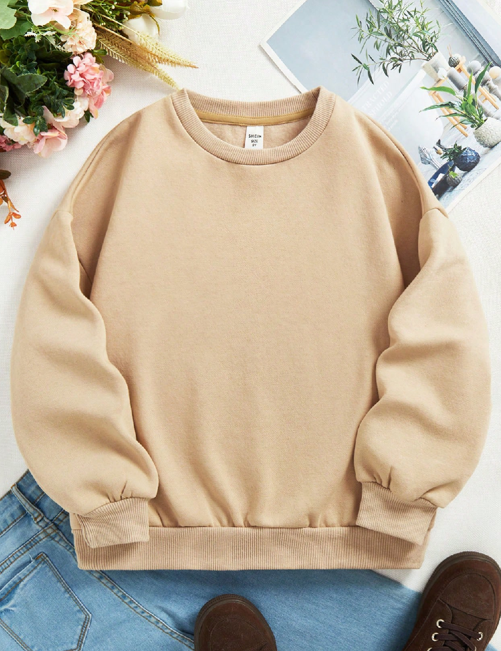 Bluza Shein Kids, crem