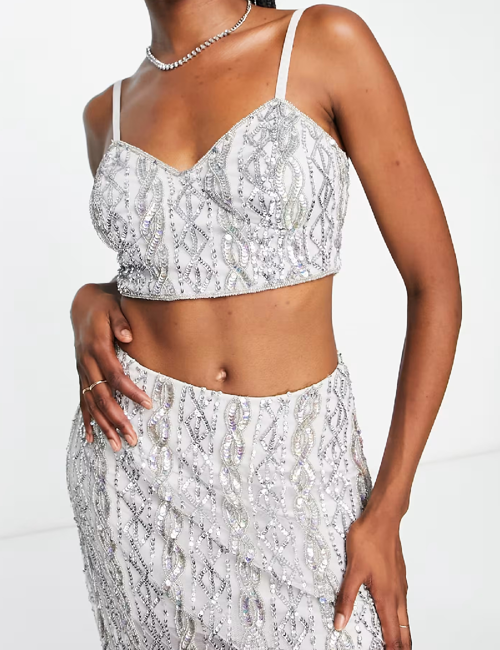 Fusta Miss Selfridge, argintiu - 1 | YEO